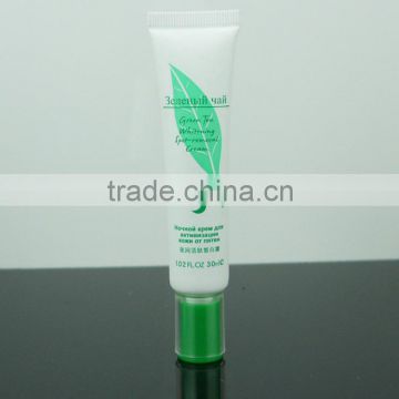 white plastic tube with acrylic bugle cap for eye cream