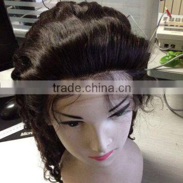 18'' human hair full lace wig deep curl human hair wig