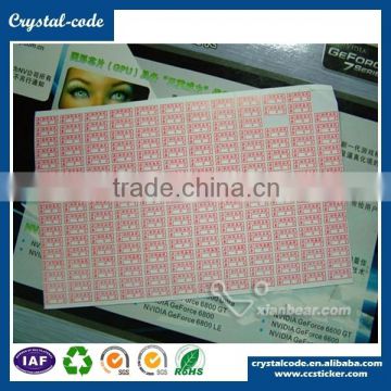 Self adhesive roll scratch fragile destructive label