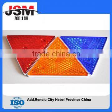 Red yellow blue warning triangle reflector