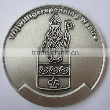 Custom Silver Metal Coin with coin box