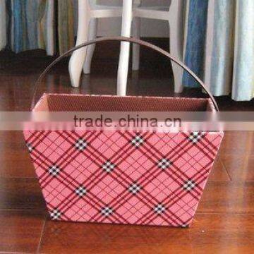 faux leather (pu,pvc) or genuine leather storage basket