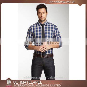 Wholesale new style custom plaid shirts new pattern check shirt for men