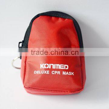 First aid kit cpr mask belt,mini keyring cpr mask backpack