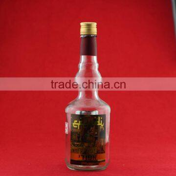 China factory hot quality Clown shape spirit bottles flower printing shape700ml bottle swling top water cap bottles