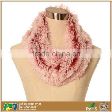 Women's Pink Neck Wrap Faux Fur Scarf