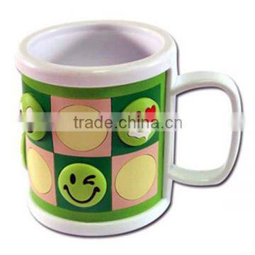 OEM high quality smile shaped PVC 3D Mug