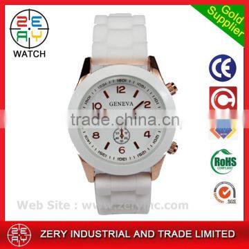 R0452 Reasonable Price Geneva Quartz Stainless Steel Silicon Watch