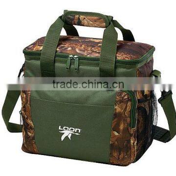 600D polyester camo insluated cooler lunch bag