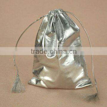 Logo Printing Resealable Drawstring Metallic Foil Coffee Pouch