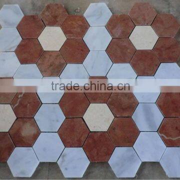 marble hombus mosaics rhomboid mosaic tumbled marble