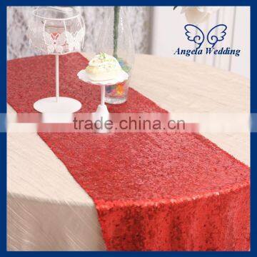 RU009L For sale christmas handmade embroidery glitter red sequin table runner