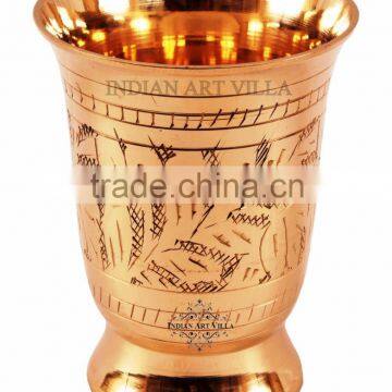 IndianArtVilla Handmade Mughlai Style Brass Glass Cup Tumbler 250 ML Drinkware Home Hotel Restaurant Tableware Gift Item