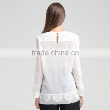 Women Full Embroidery Light Knit Blouse photo-3