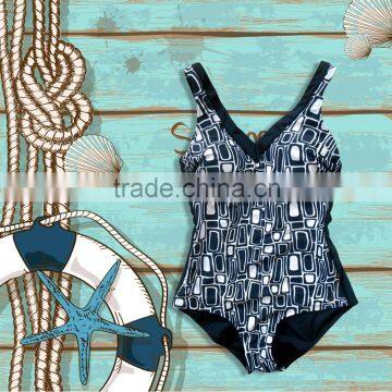 Balneaire OEM Service Geometric Patterns Sexy Women Swimsuit
