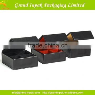 SMALL PU LEATHER CUFFLINK BOX FOR MEN AND WOMEN