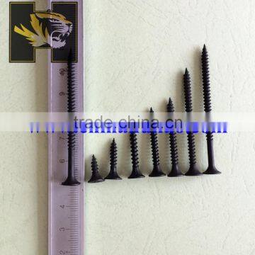 Customized Steel Black Coated Color Wood Screw Black Color Self Tapping Screw Drywall Screw