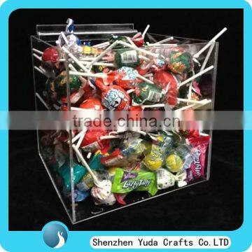 Strong acrylic slatwall lollipop display box, plexiglass storage organizer for candy