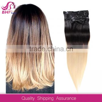 100% virgin human hair clip in hair extensions free sample