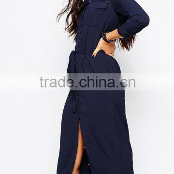 Women's Casual Long Dress Long Sleeve Fork Maxi Dress photo-2