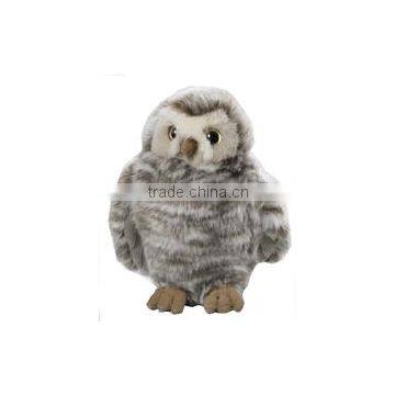plush stuffed soft Grey Owl Standing logo custom imprinted bandana beanbag t-shirt bib tie ribbon animal toys