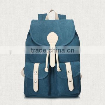 High Quality Cheap Light Blue Canvas Backpack