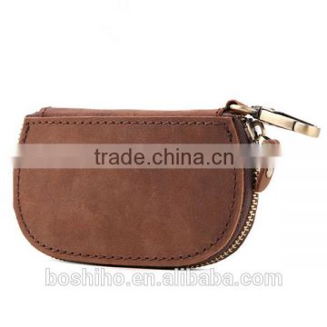 Customized leather coin key zipper wallet mini pouch