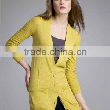 women V neck cashmere cardigan