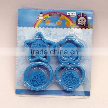 4-pcs car heart round star shape cookie stamp baking mould tool