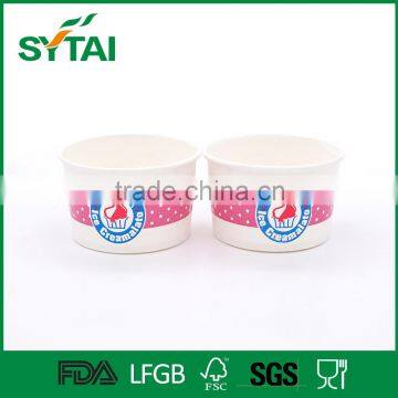 Various size recycle good printing pe coated ice cream cup and lid