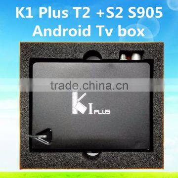 K1 Plus Android5.1.1 Tv Box DDRIII 1gb 8gb Amlogic S905 Quad Core K1 Plus with DVB-S2/DVB-T2 64-bit Set Top Box