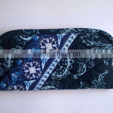 Z131 QUILTED COTTON folding eyeglasses case