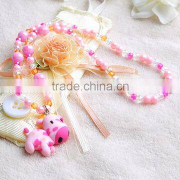 Fashion Kids Polymer style Clay Necklace Bracelet Ring Beads Kids Jewelry Set