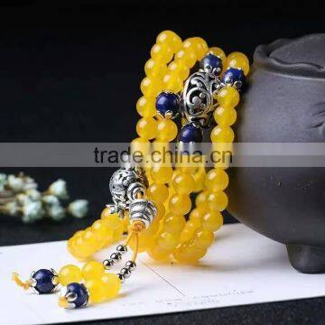 fashionable natural yellow agate crystal bracelet for hot selling