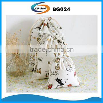 cotton fabric drawstring bag