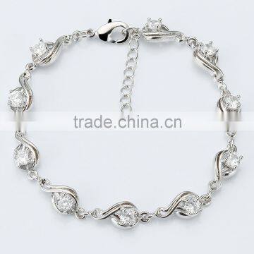 Unique Design Solitaire Cubic Zirconia Bracelet Length Adjustable Jewelry Best Gift for Her photo-2