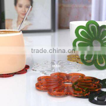 hot sale acrylic cup mat lucite cup wad acrylic coaster