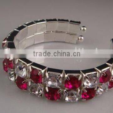 best sale 2 row spring cuff rhinestone bracelet