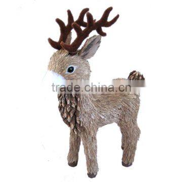 34cm artificial gold glittered beads DEER christmas ornament DECORATION