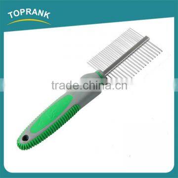 Soft TPR handle pet hair metal pins comb for dog cat