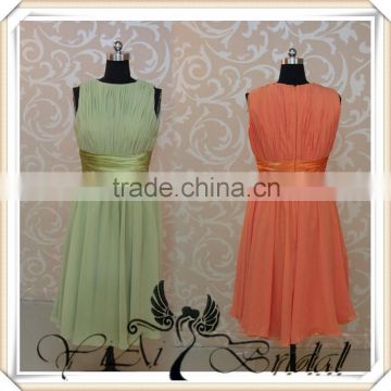 RSE39 Round Neckline Real Sample Chiffon Country Cheap Bridesmaid Dresses