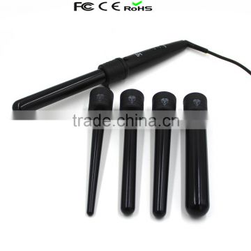 Different types of hair curlers, electric hair threading machine private label curling wand set with glove