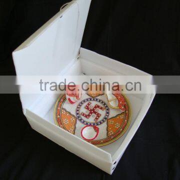 Marble Pooja Thali Plate Handicraft Religious Gift Decor Art And Craft Gallery Hindu God Puja Ganesha India photo-4