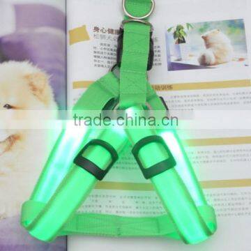 Green pet collar making supplies led dog harness