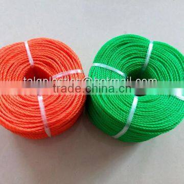 3 strand twisted 1.5 mm nylon cording polyethylene corda