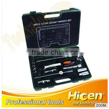 socket tool sets; 26pcs 1/2" dr socket set,tool kits,tool sets