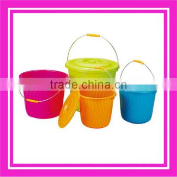 coloful plastic bucket with lid