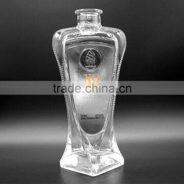 700ml Premium Fancy Glass Tequila Bottle, Custom Crystal Clear Wine Bottle Chinese Manufacture