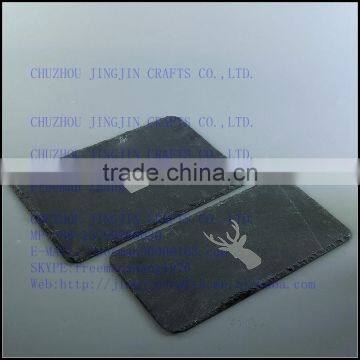 Hand Cut Slate Stone Placemats Rough Edge With Elegant Unique Designs/wholesale Natural Slate Stone Placemats and Coasters photo-5