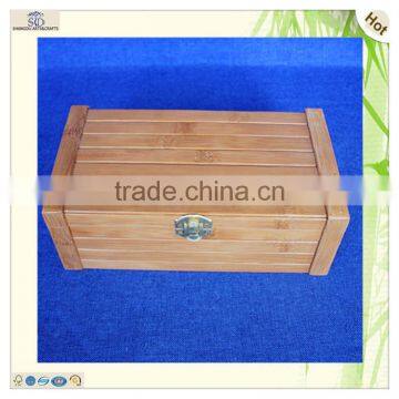 Single Space Rectangle Lock Hinged Bamboo Wooden Box photo-6